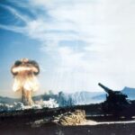 The 280mm US M65 was tested in 1963 -firing a 15kt bomb 10km