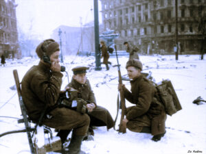 Soviet troops in the streets of Budapest